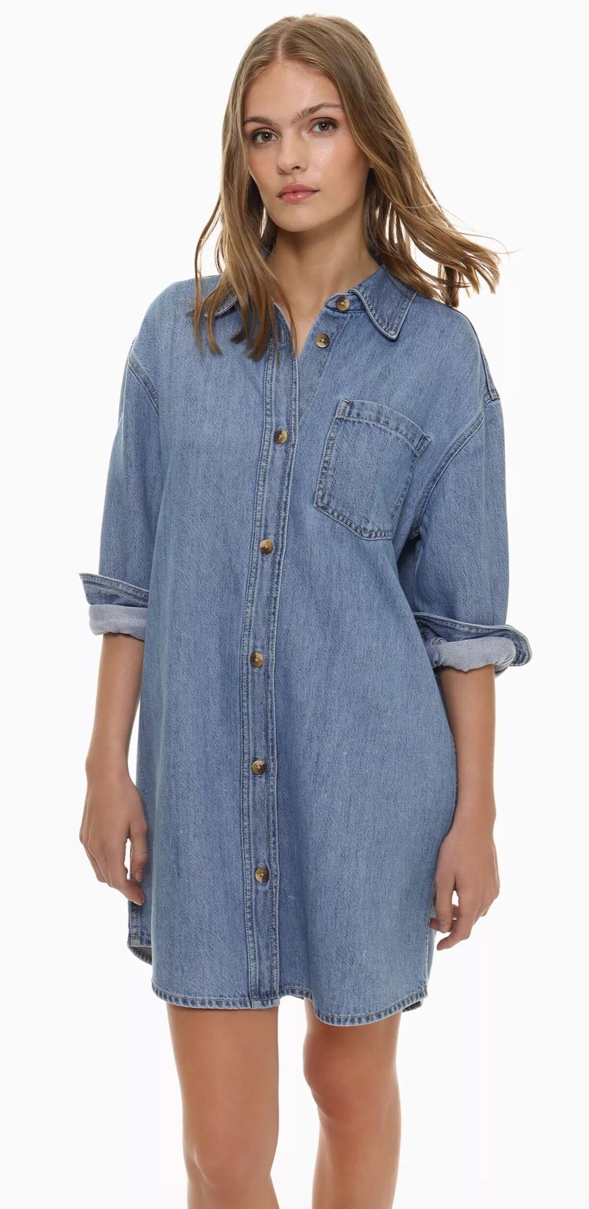 Vestido denim camisero ligero