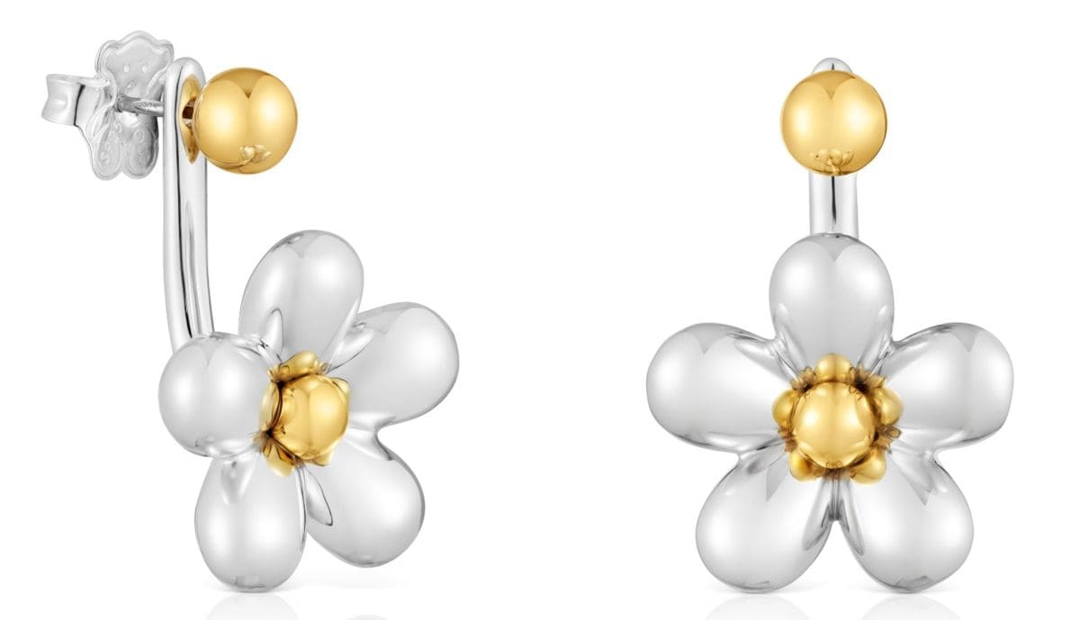 Pendientes cortos flor bicolor Daisy de TOUS