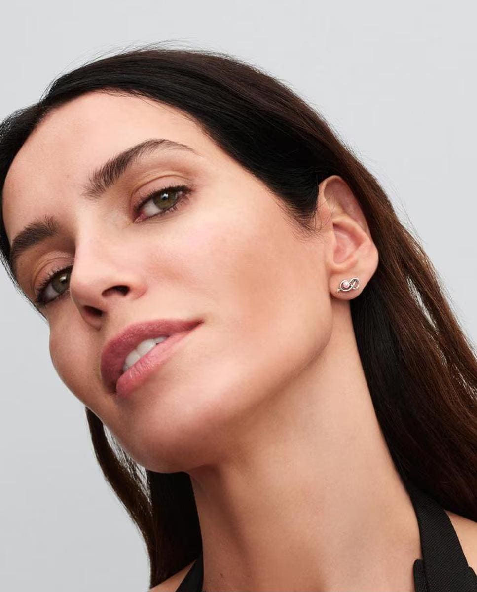 Pendientes en plata de ley de Aro Nudo Infinito