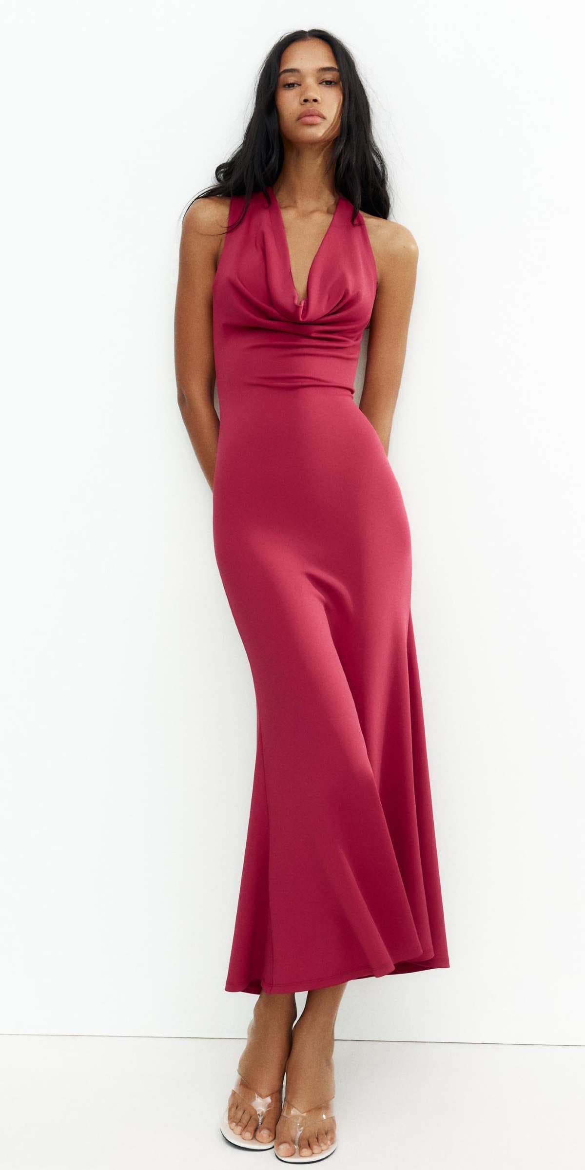 Vestido largo fluido de Zara