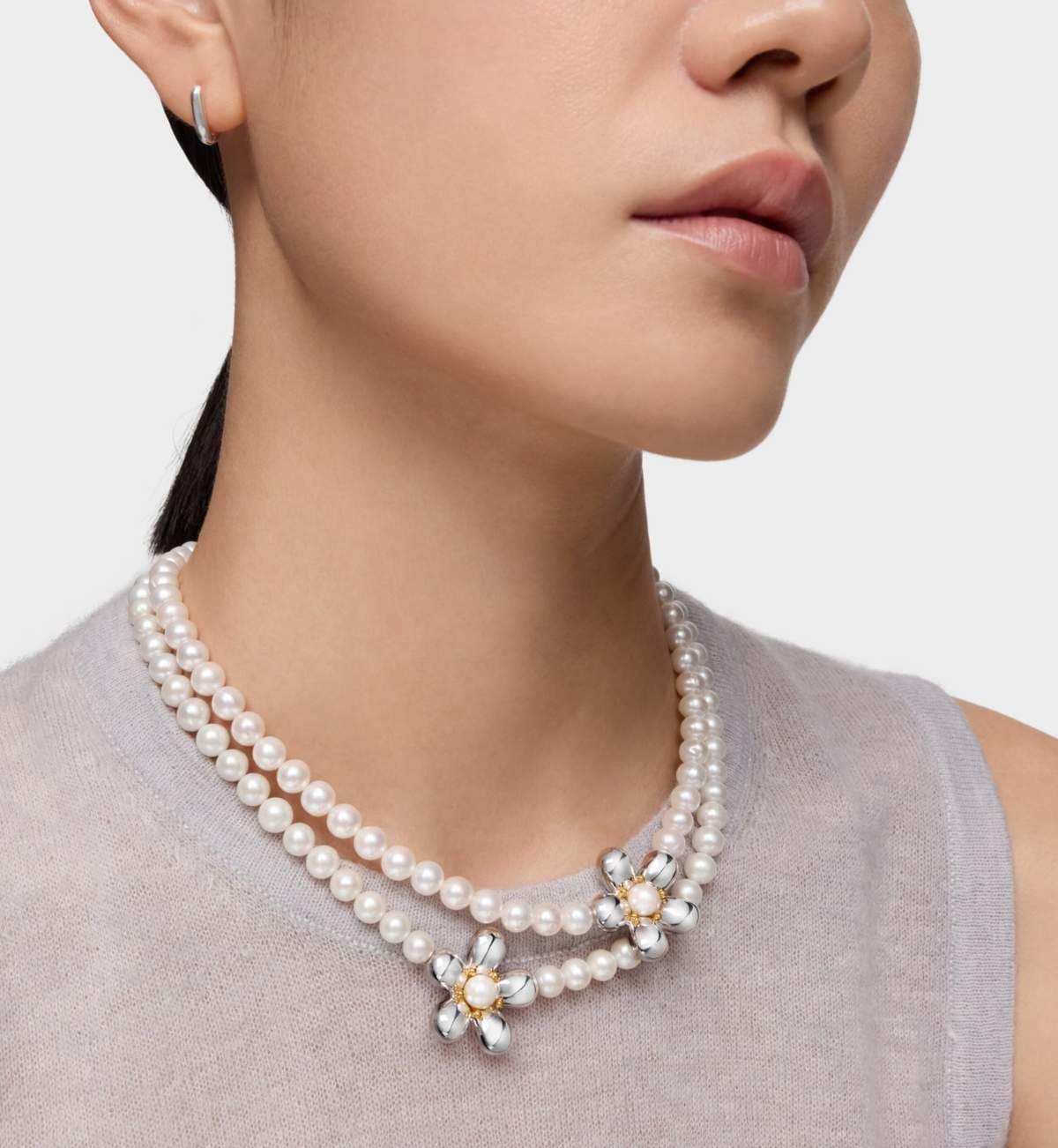 Collar corto bicolor y perlas cultivadas Daisy de TOUS