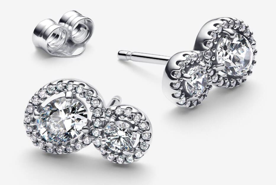 Pendientes de Botón Halo y Abrazo de Pandora