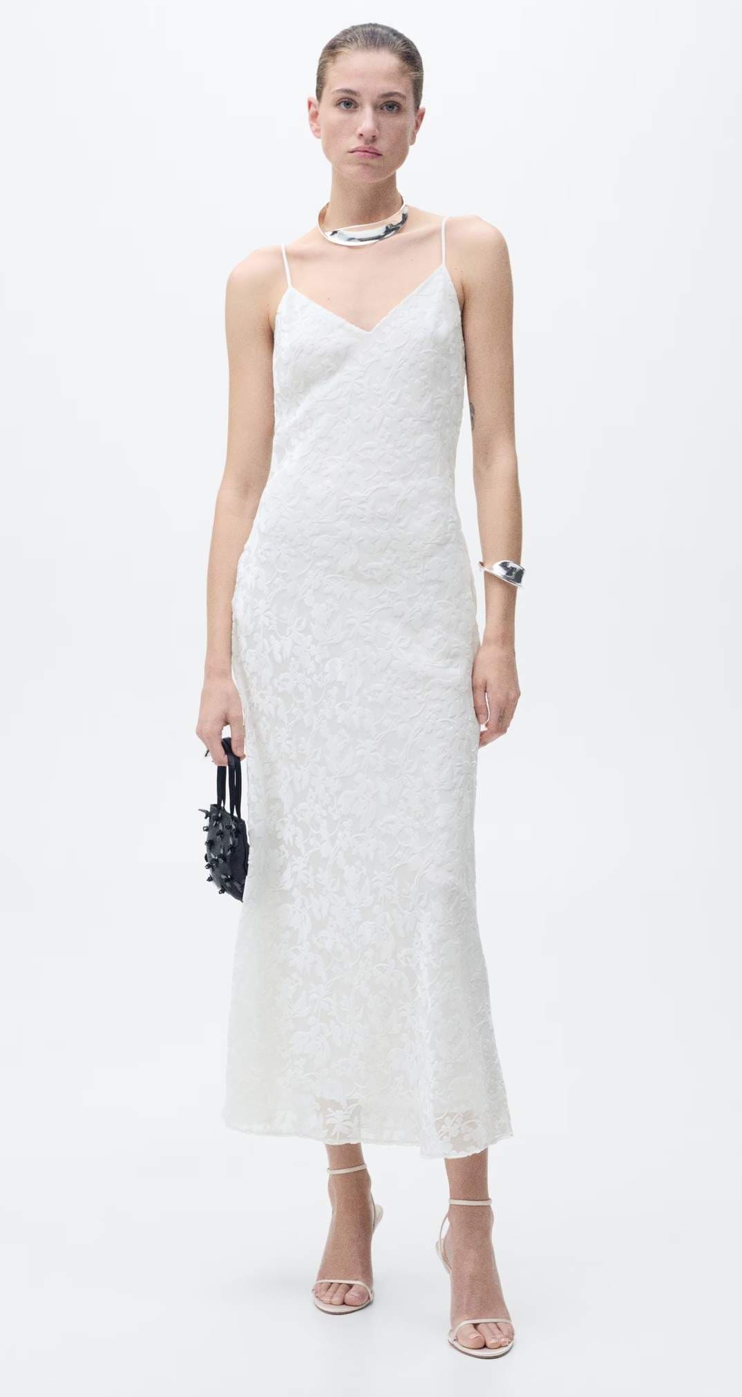 Vestido devoré floral de Mango 1