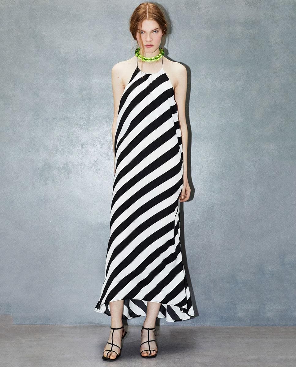 Vestido halter de rayas