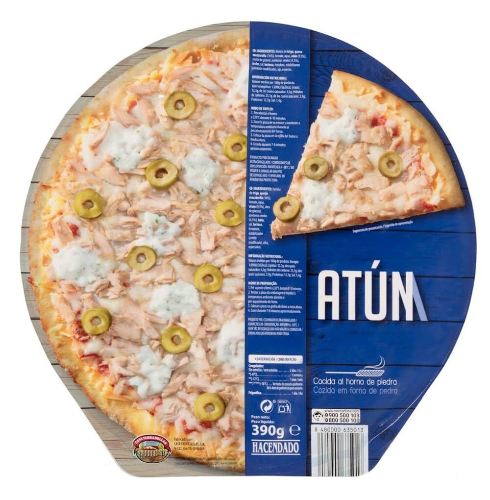 Pizza de atún ultracongelada