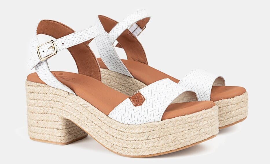 Popa Sandalia de mujer en piel trenzada con tacón bloque en El Corte Inglés