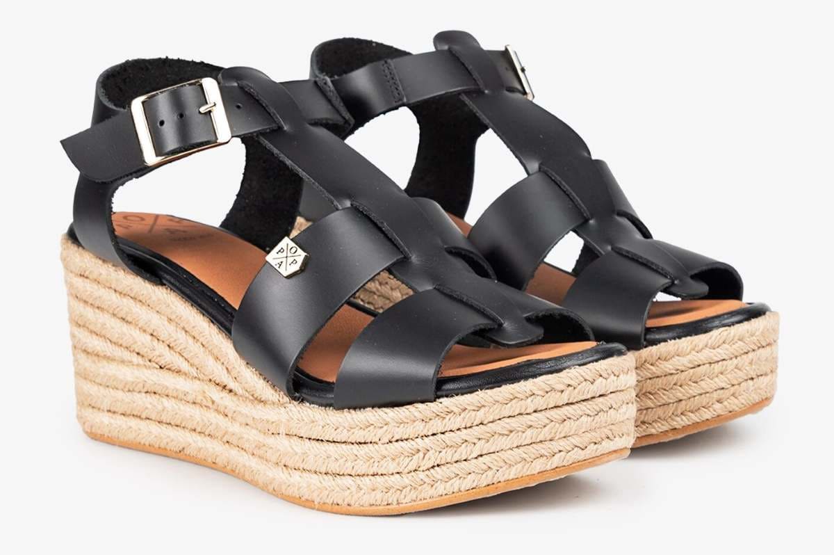 Popa Sandalia de mujer en vaqueta piel con cuña en El Corte Inglés
