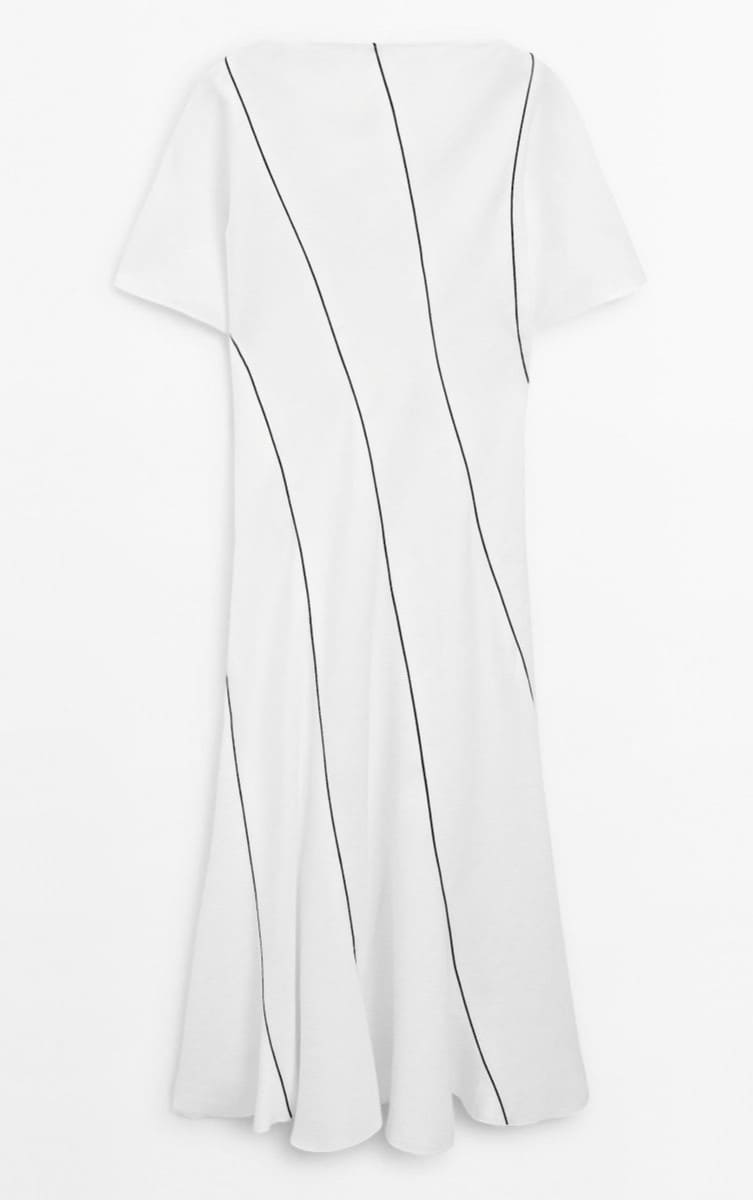 Vestido fluido contrastes con lino