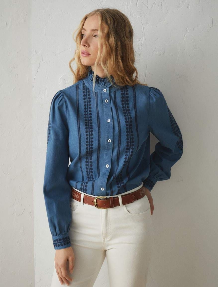 Lloyd's Blusa de manga larga chambray