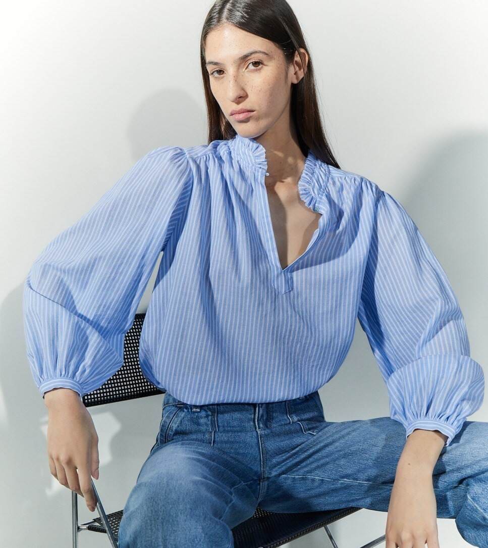 Tintoretto Blusa manga larga con jaretas