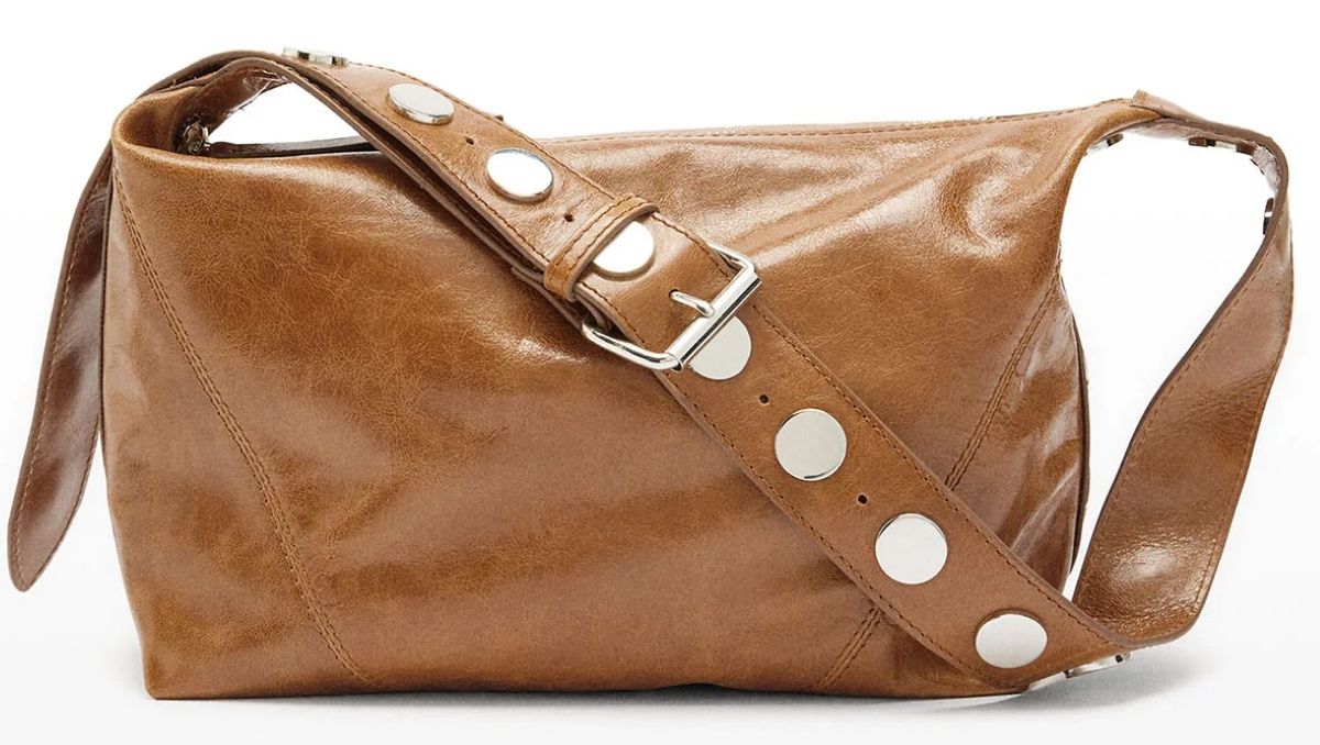 Bolso de hombro de piel efecto craquelado de Parfois