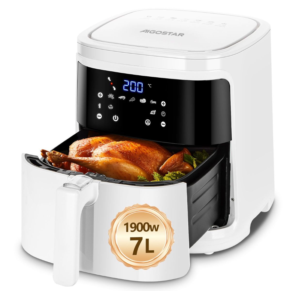Freidora de aire Aigostar White Cube 1900 W 7L de Carrefour