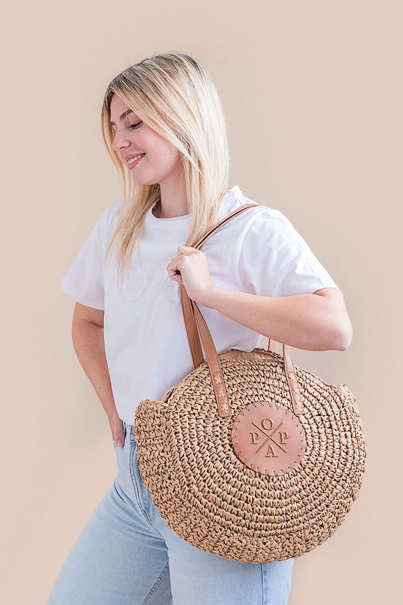 El bolso capazo en color nude Popa en Cortefiel