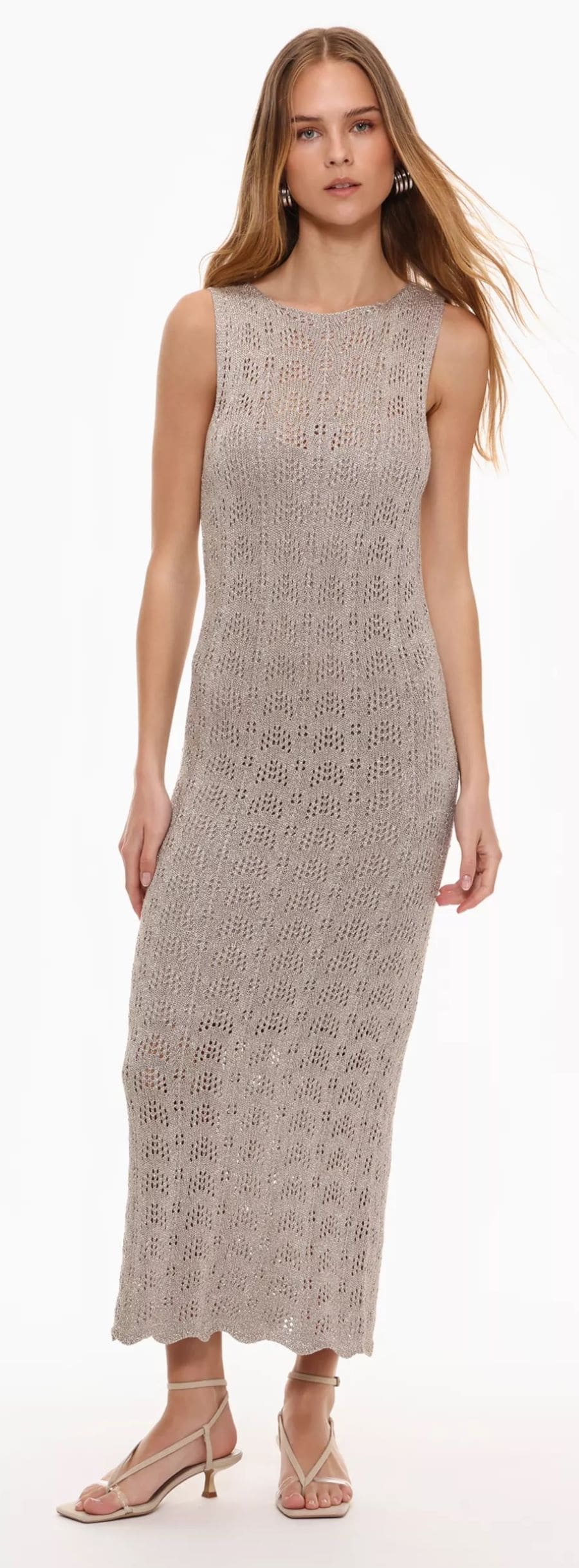 Vestido midi con brillo