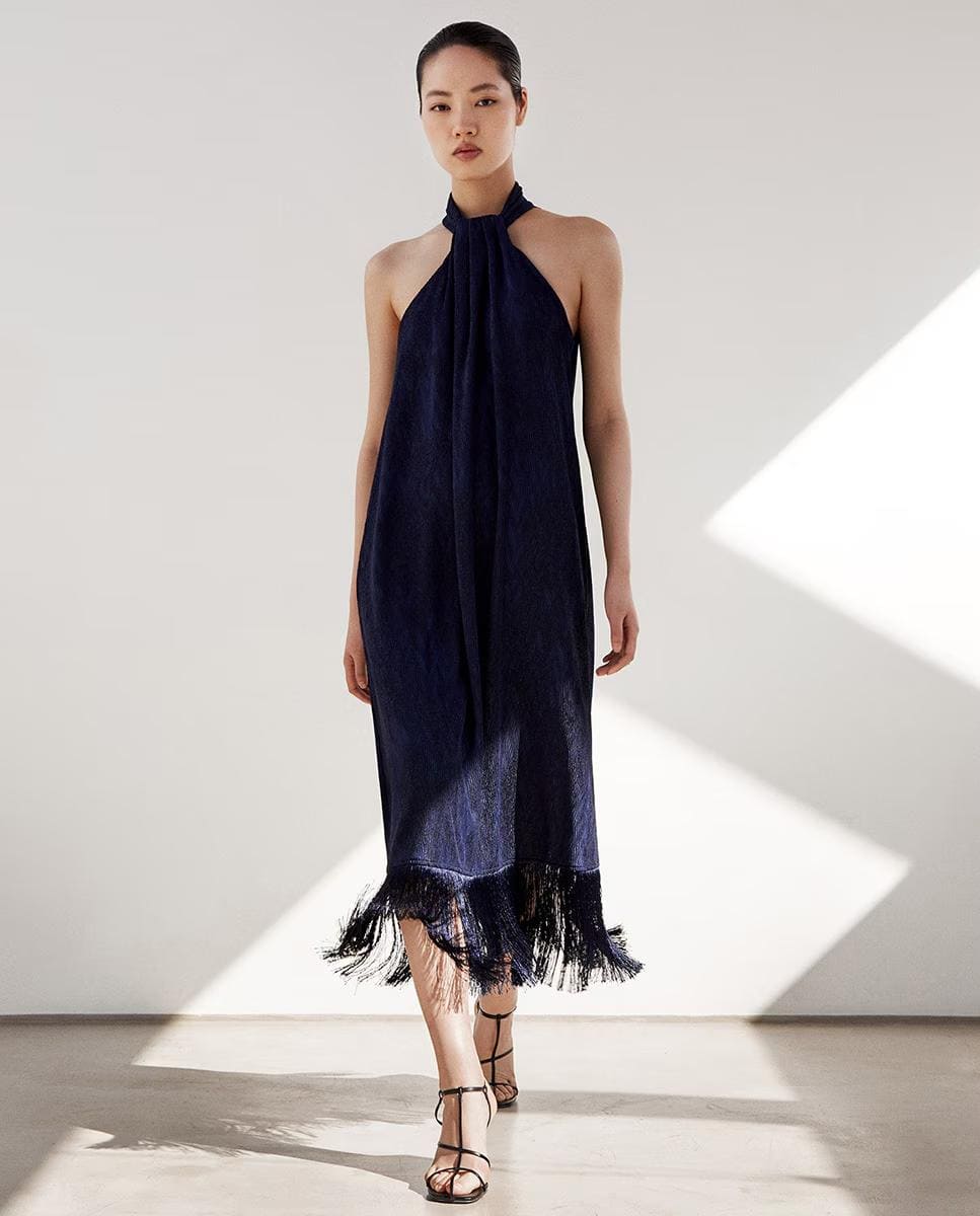 Vestido con flecos Sfera