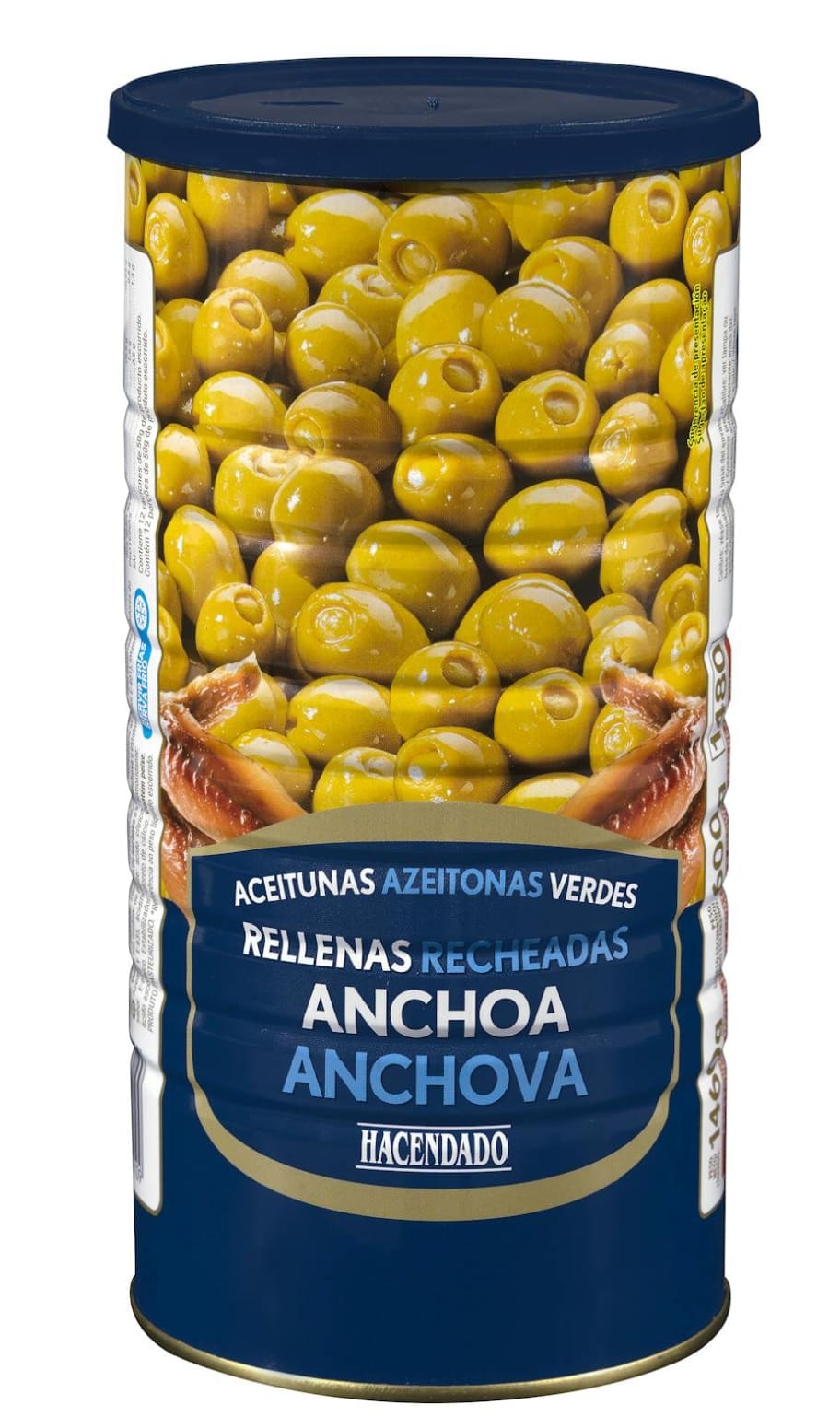 Aceitunas verdes rellenas de anchoa Hacendado