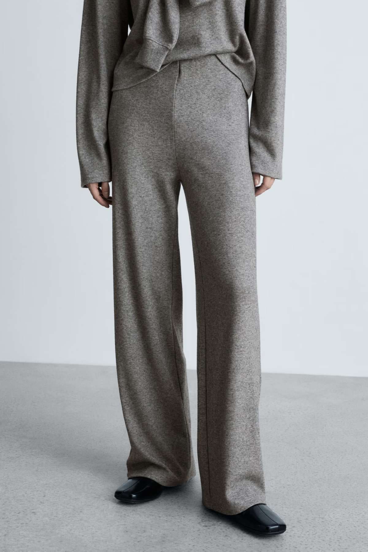 Pantalón recto punto de Mango