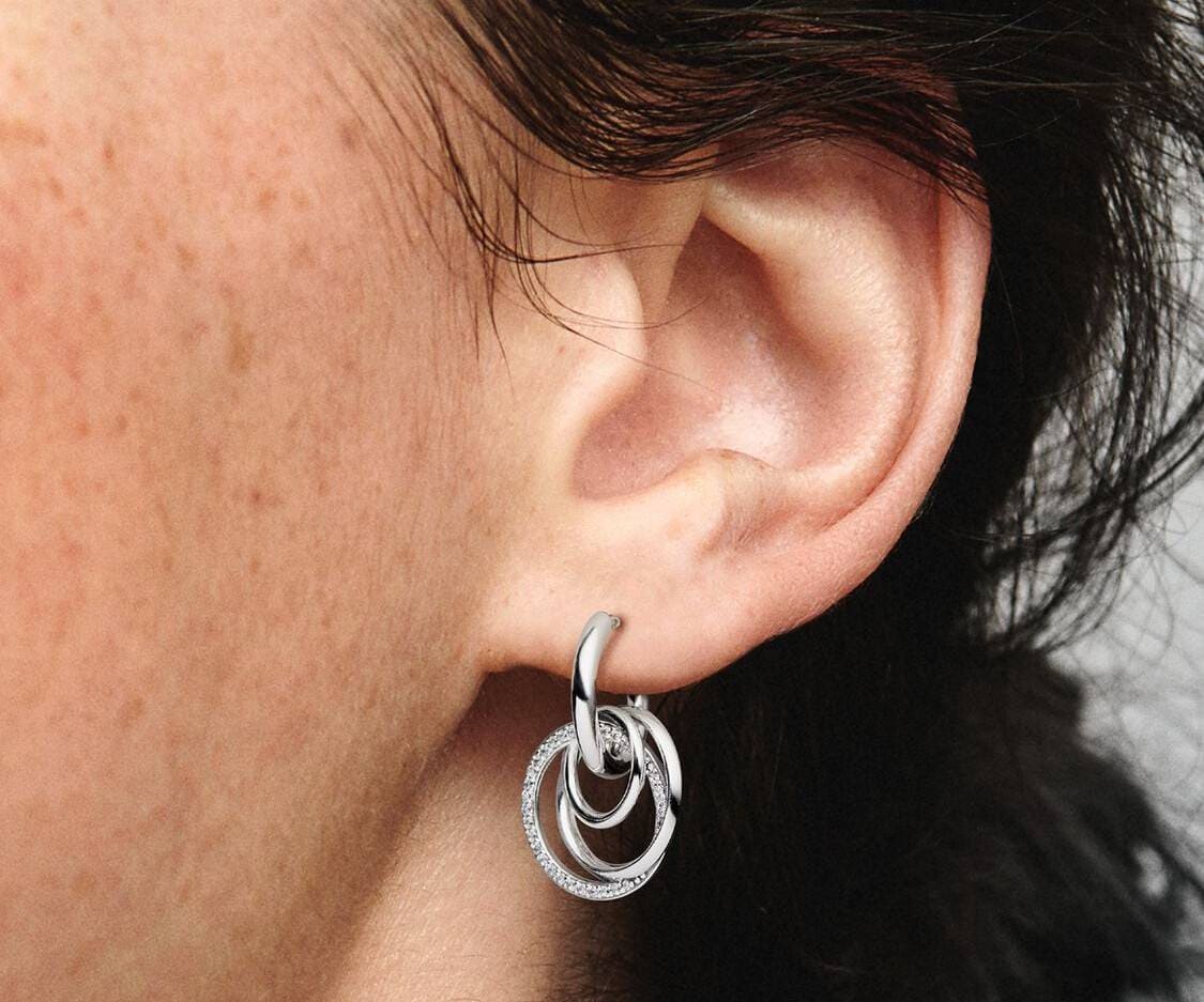 Pendientes de Aro Círculo Familiar Siempre de Pandora