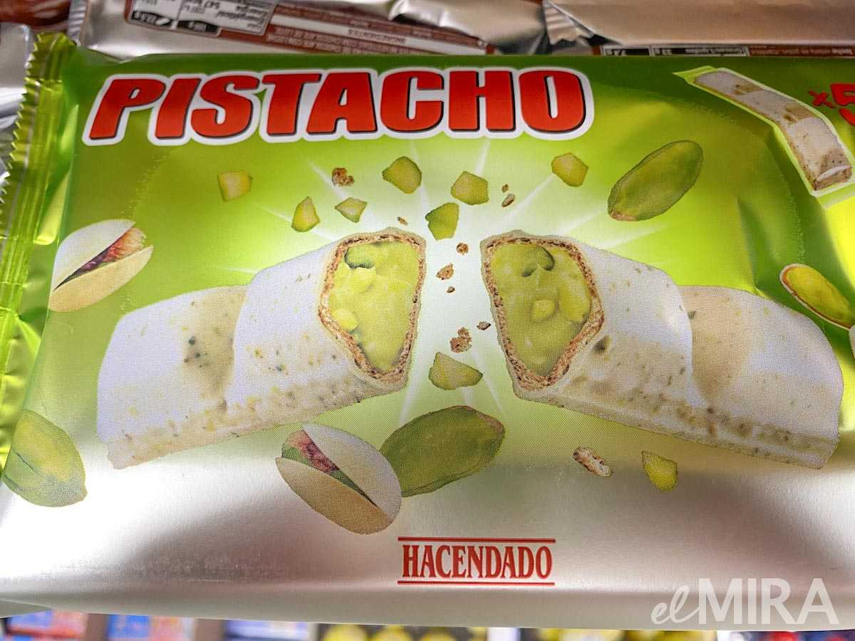 Barritas de barquillo de pistachos Hacendado de Mercadona