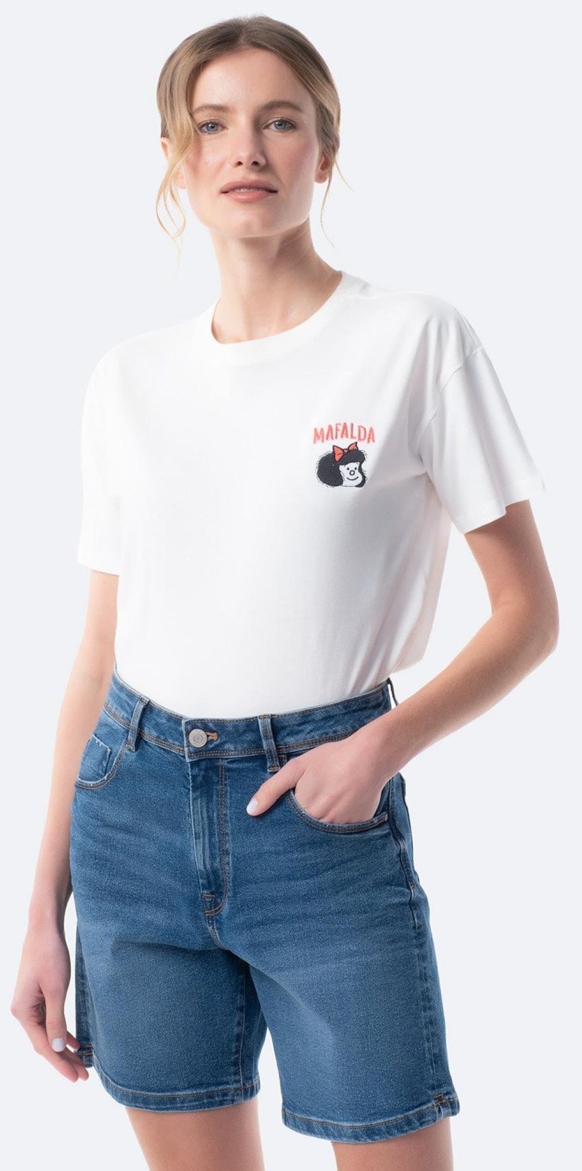 Bermuda vaquera lisa azul marino TEX de Carrefour