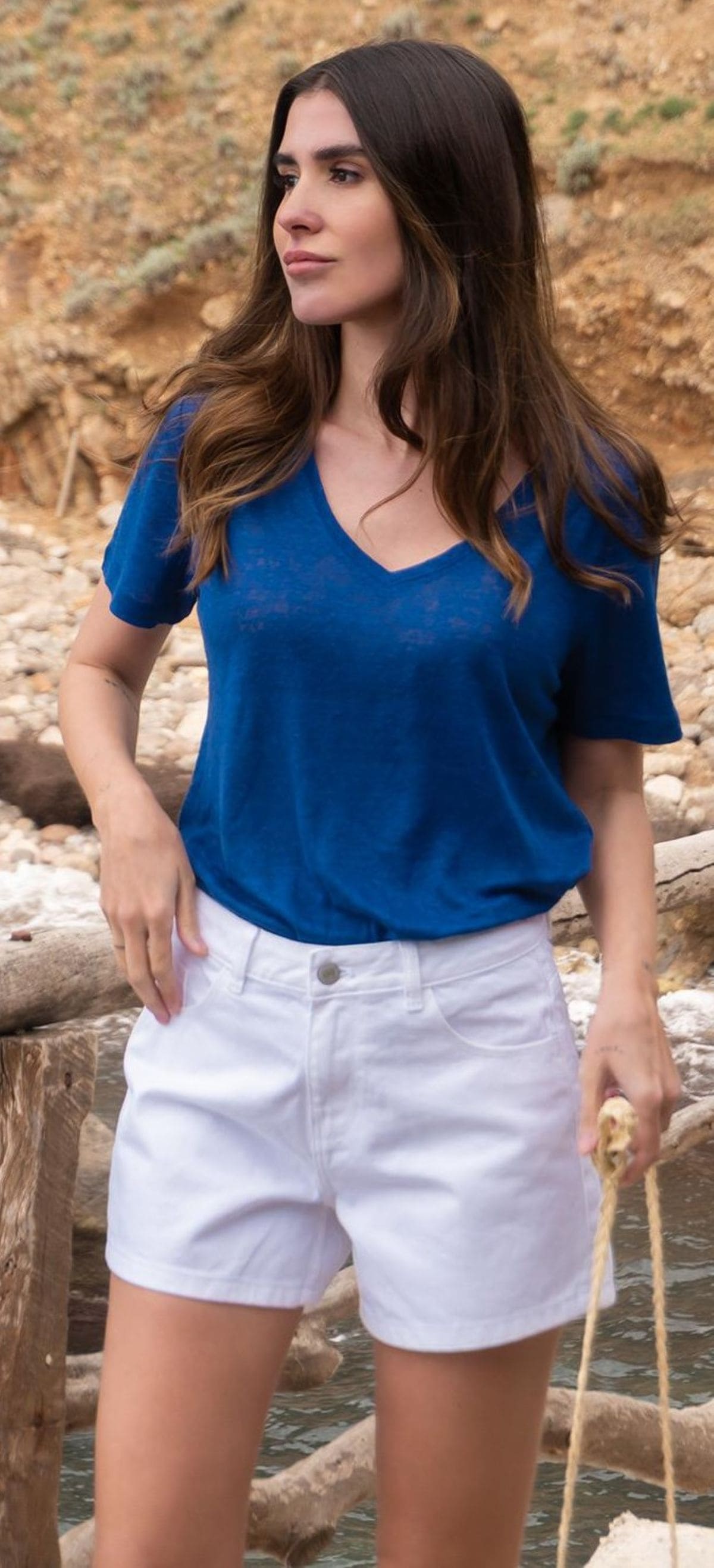 Pantalón corto vaquero Mery Turiel blanco TEX de Carrefour