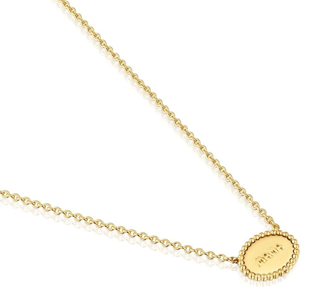 El collar corto con baño de oro 18 kt sobre plata placa con Tous Mama