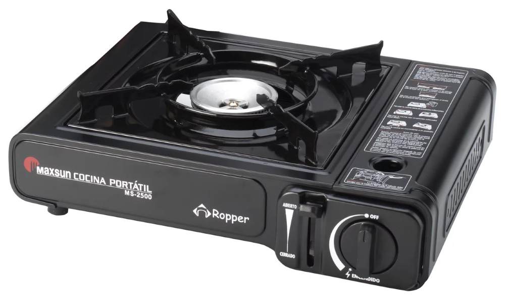 Hornillo portatil de gas de Alcampo que funciona con cartucho de gas