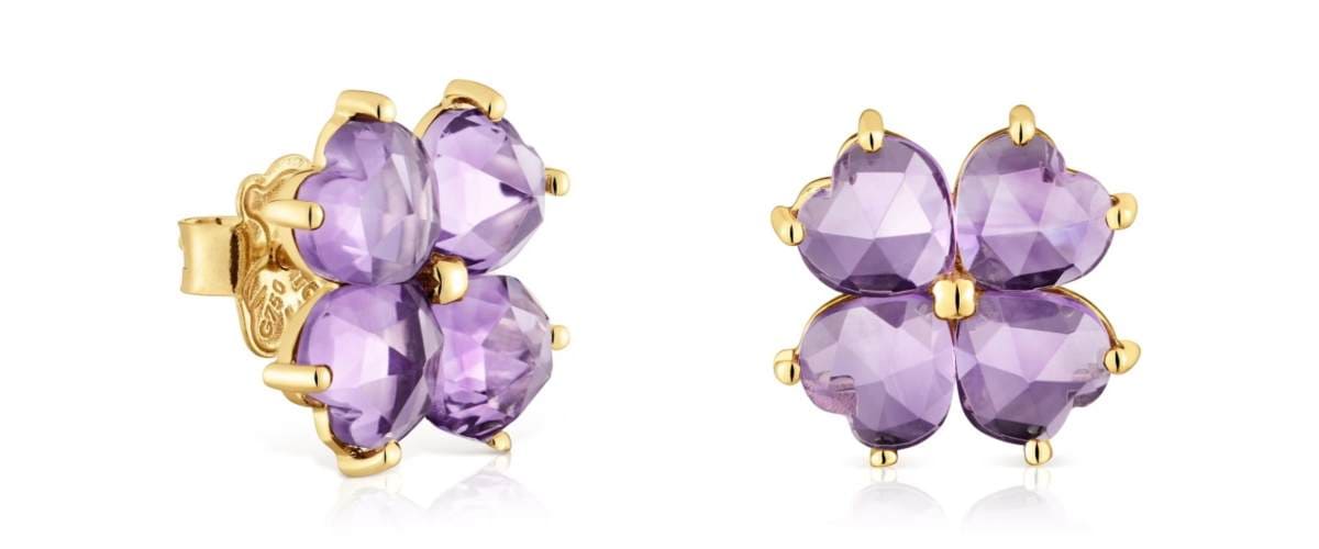 Pendientes de oro y amatista Daisy de TOUS