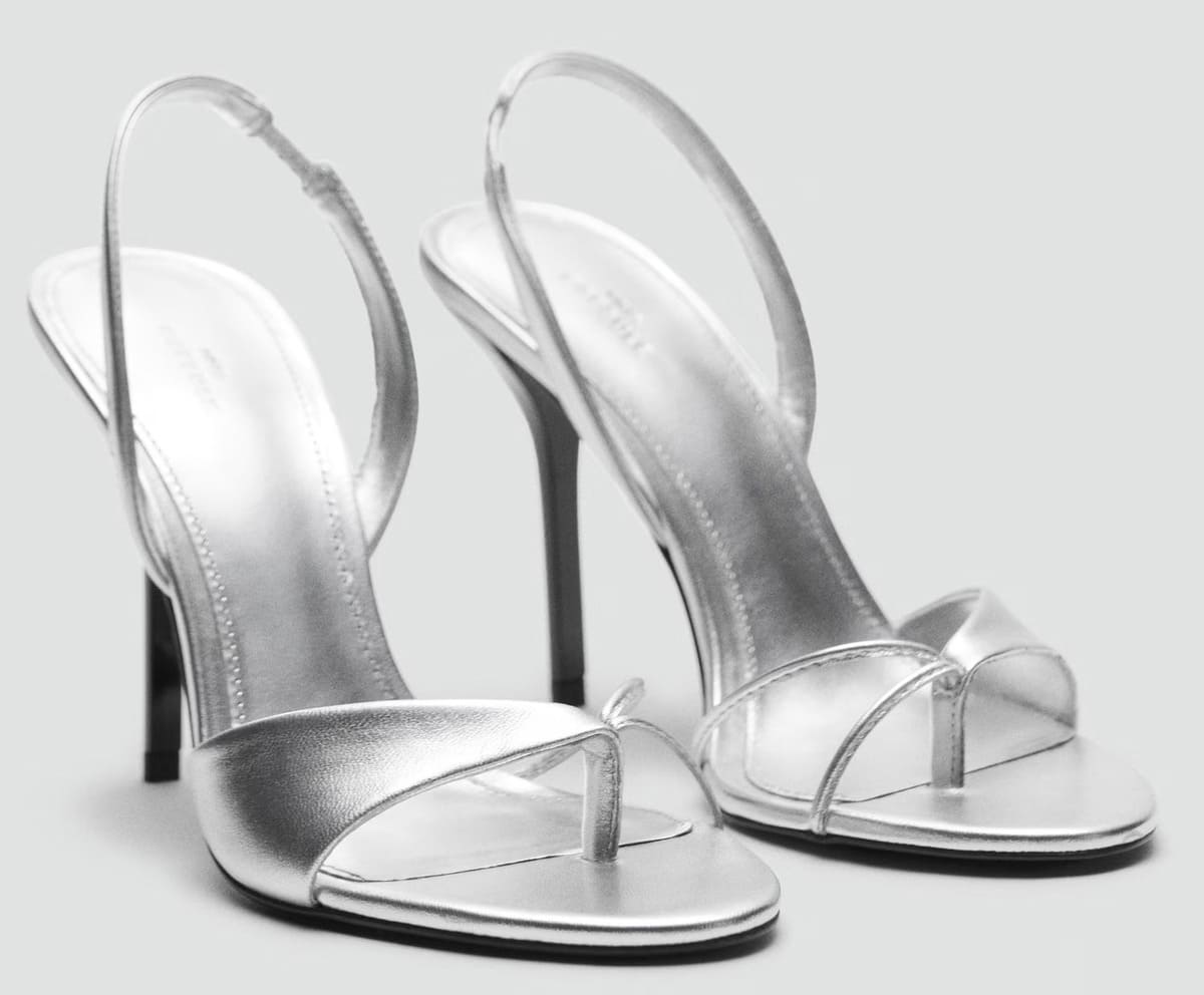 Las sandalias de piel con tacón a contraste de Mango