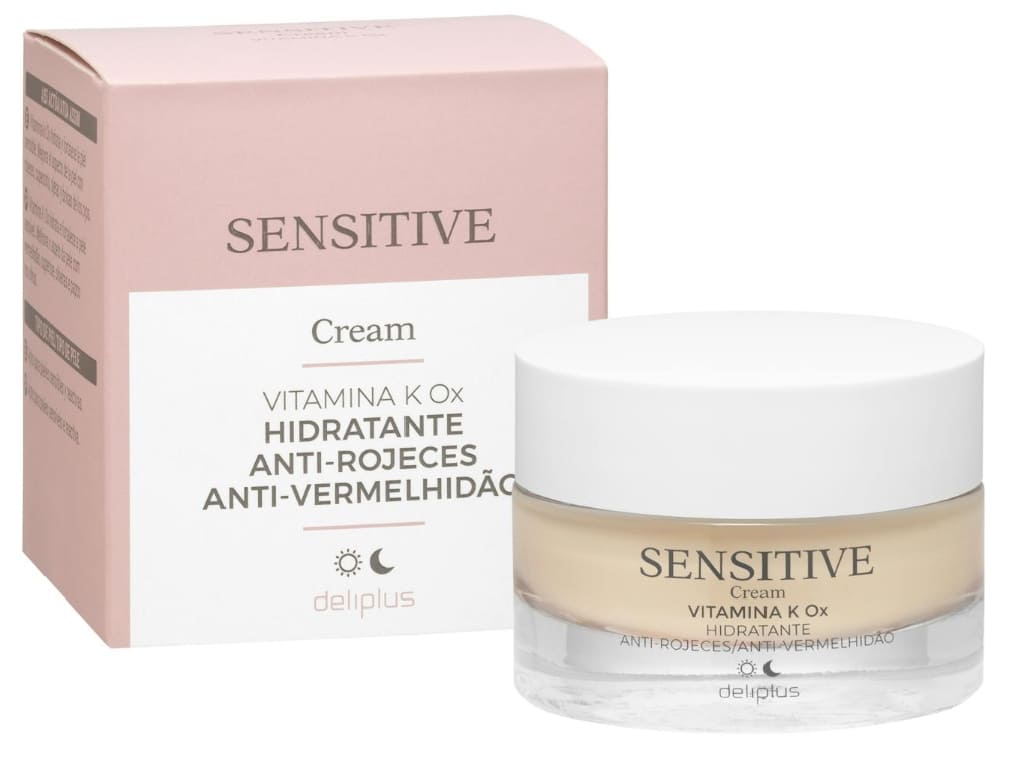 Crema facial hidratante y fortalecedora Deliplus Sensitive con vitamina K Ox (1)