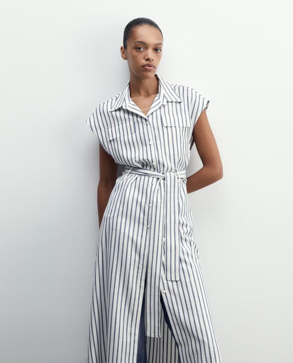 Vestido de raya tejida