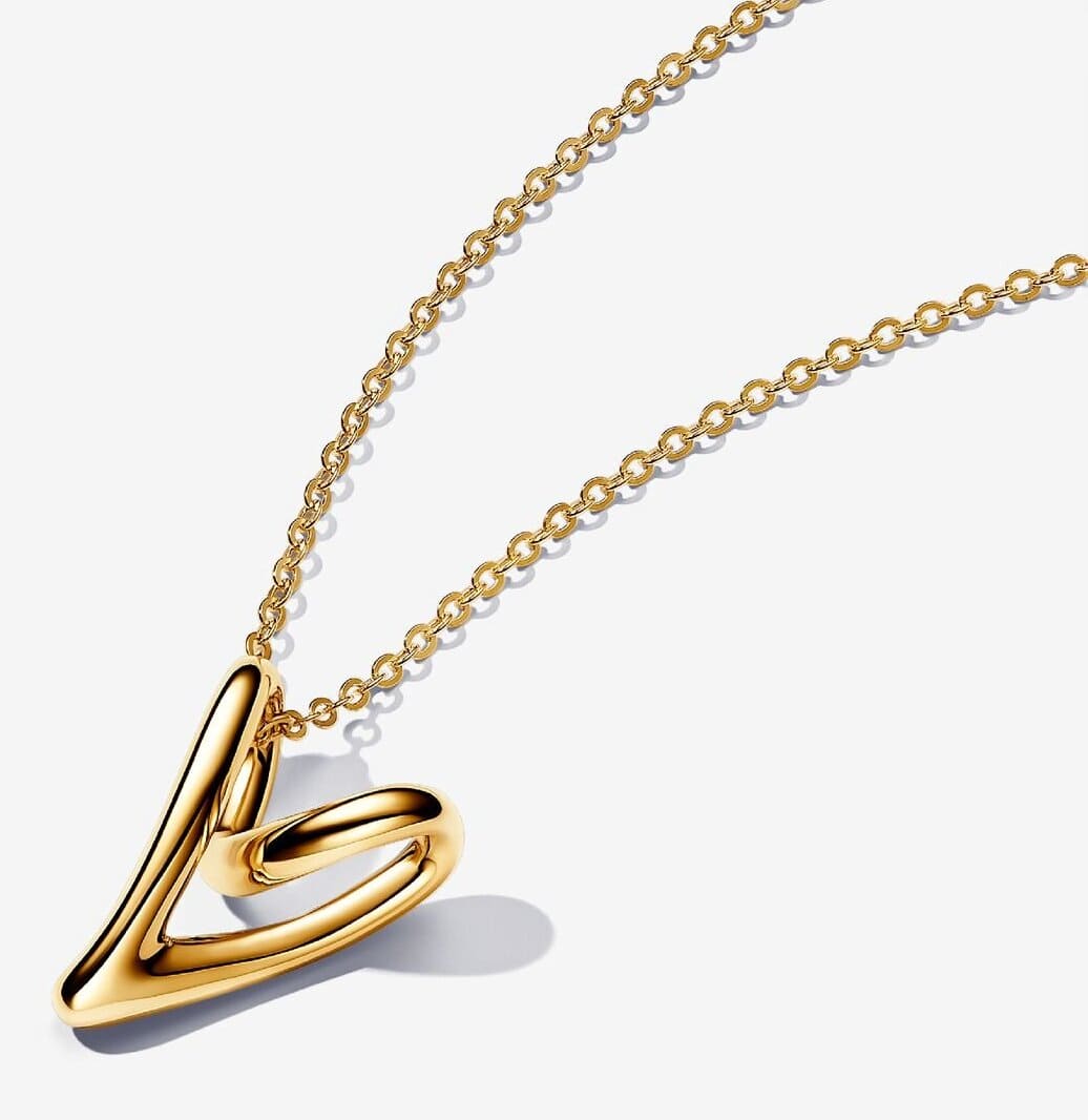 El collar Corazón Forma Orgánica con recubrimiento en oro de Pandora