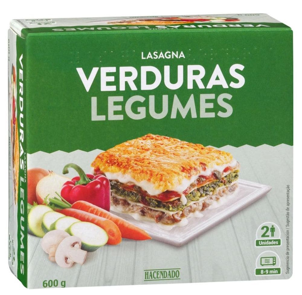 Lasaña de verduras Hacendado ultracongelada