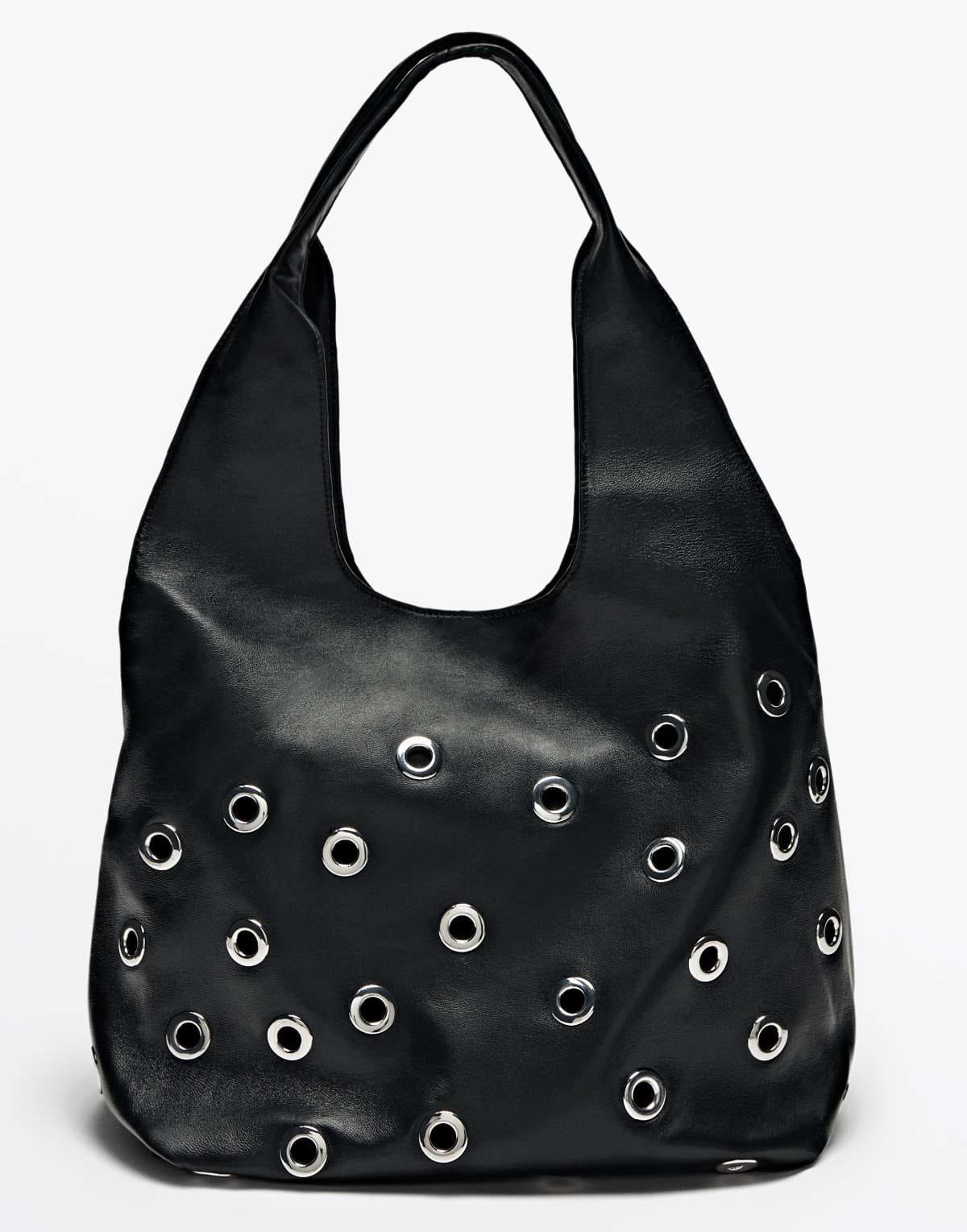 Bolso eyelets piel napa de Massimo Dutti