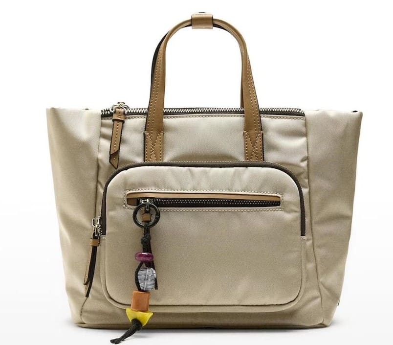 Bolso de mano estilo tote cierre de cremallera y colgante extraíble