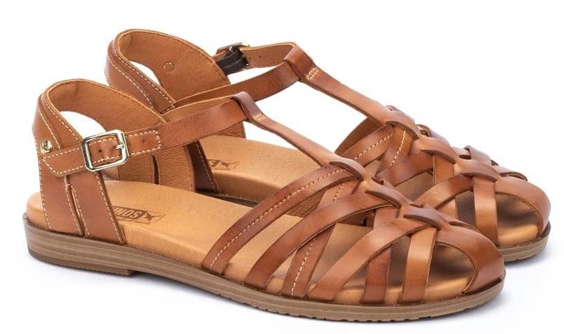 Sandalias planas de piel tipo cangrejeras