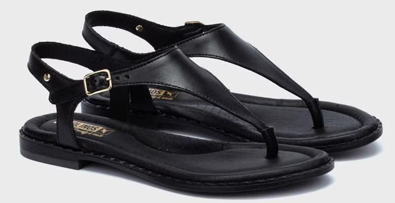 Sandalias de piel con cierre de hebilla y plantilla acolchada