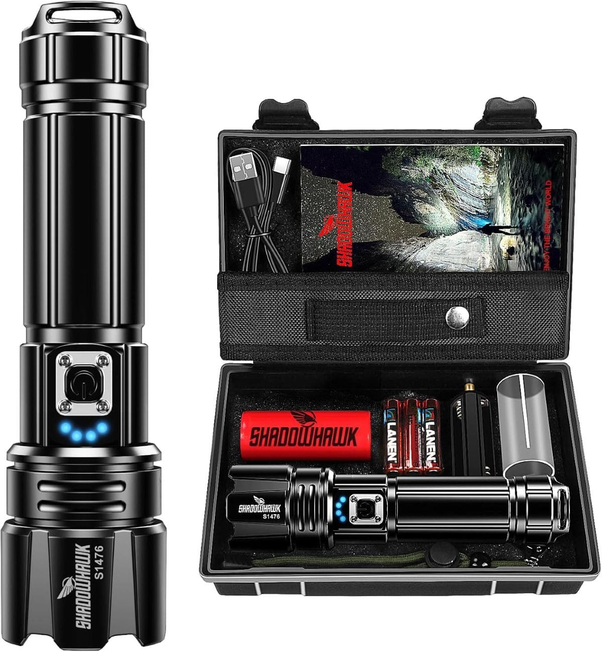 Linterna LED de alta potencia Shadowhawk XHP70.2 de Amazon