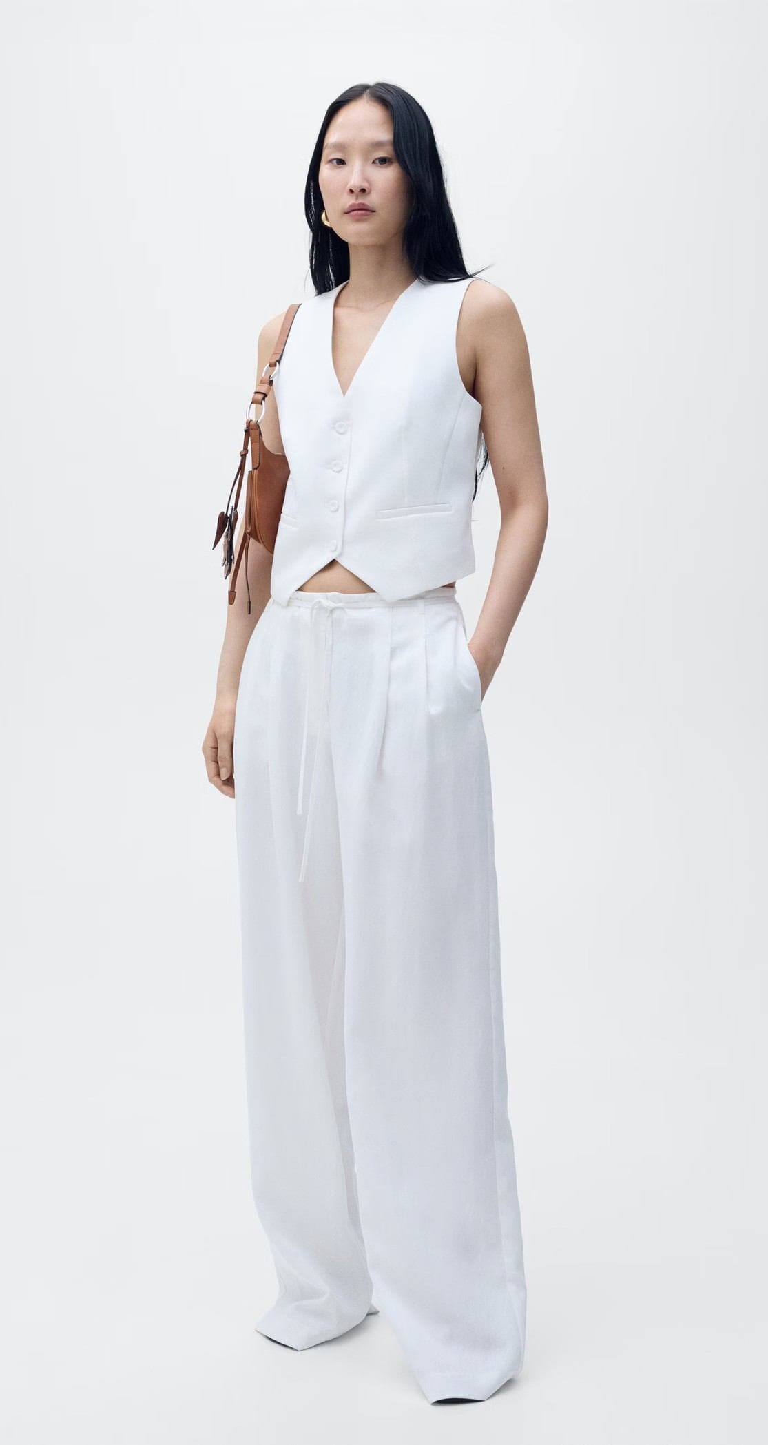 Chaleco traje recto lyocell de Mango