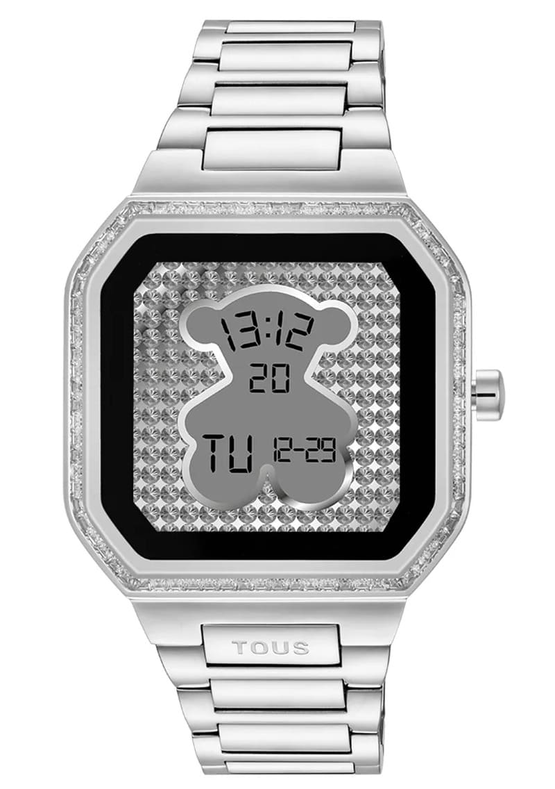 El reloj smartwatch con brazalete de acero con zirconitas B-Connect de Tous