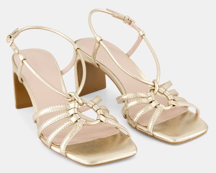 Las sandalias tipo esclava con tacón de mujer en color oro viejo de Tintoretto en El Corte Inglés