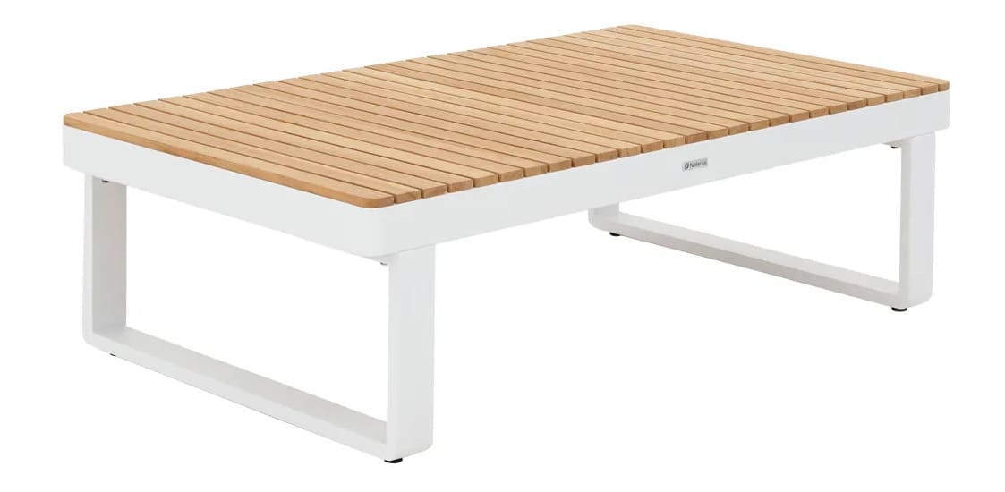 La mesa de centro de jardín de aluminio Persea en color blanco de Leroy Merlin