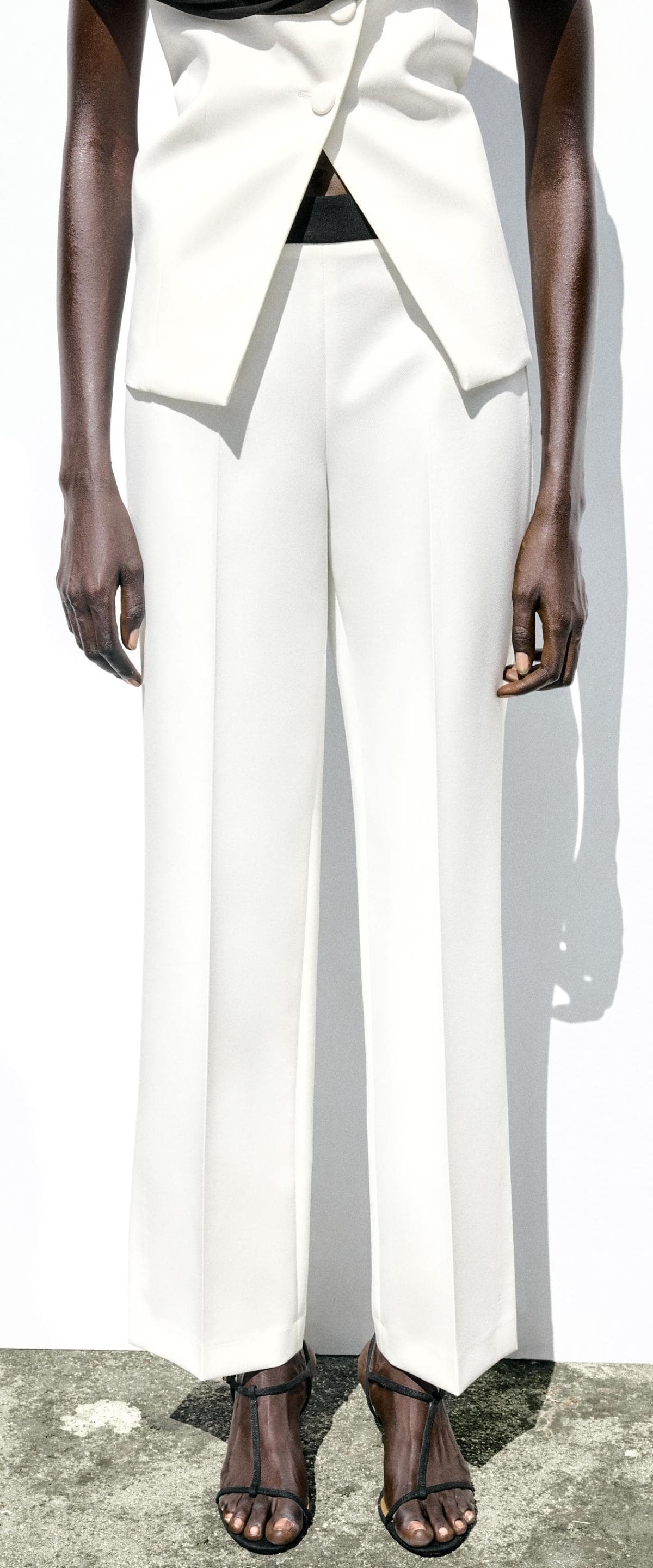 Pantalón de cintura combinada de Zara