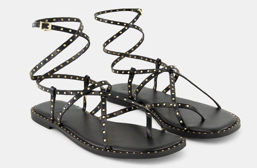 Green Coast Sandalia de mujer tachas negras