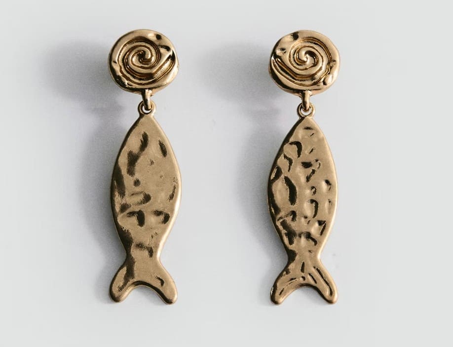 Pendientes pez textura de Mango