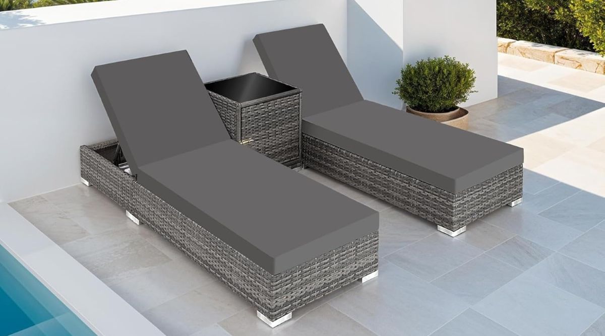 Conjunto de tumbonas TecTake de Amazon