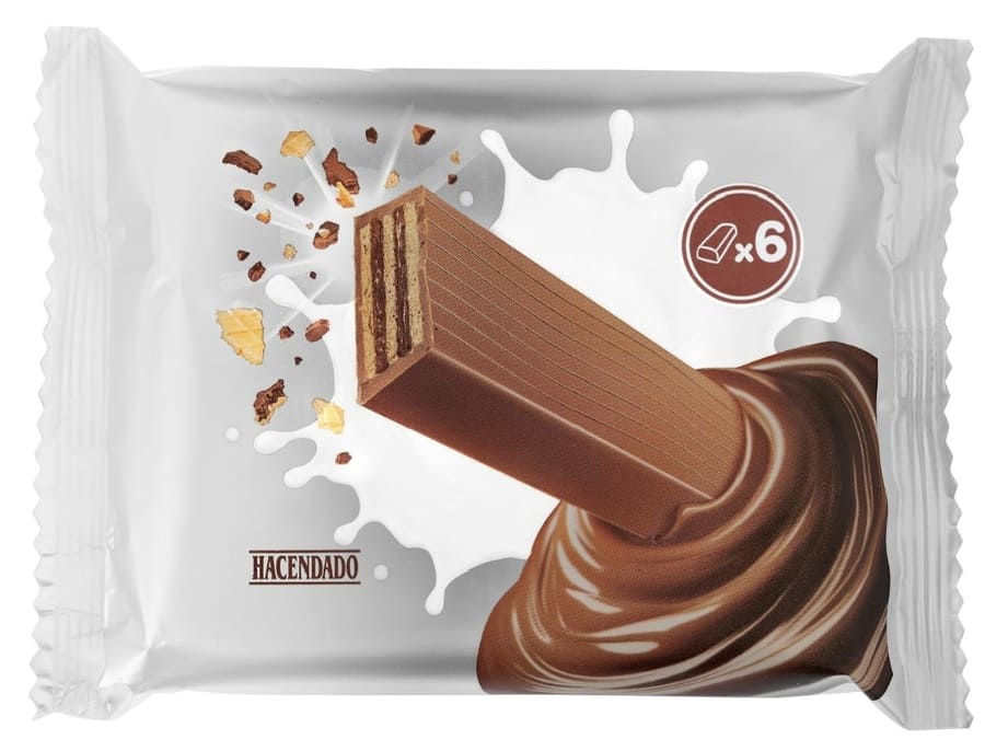 Barritas crujientes recubiertas de chocolate con leche Hacendado