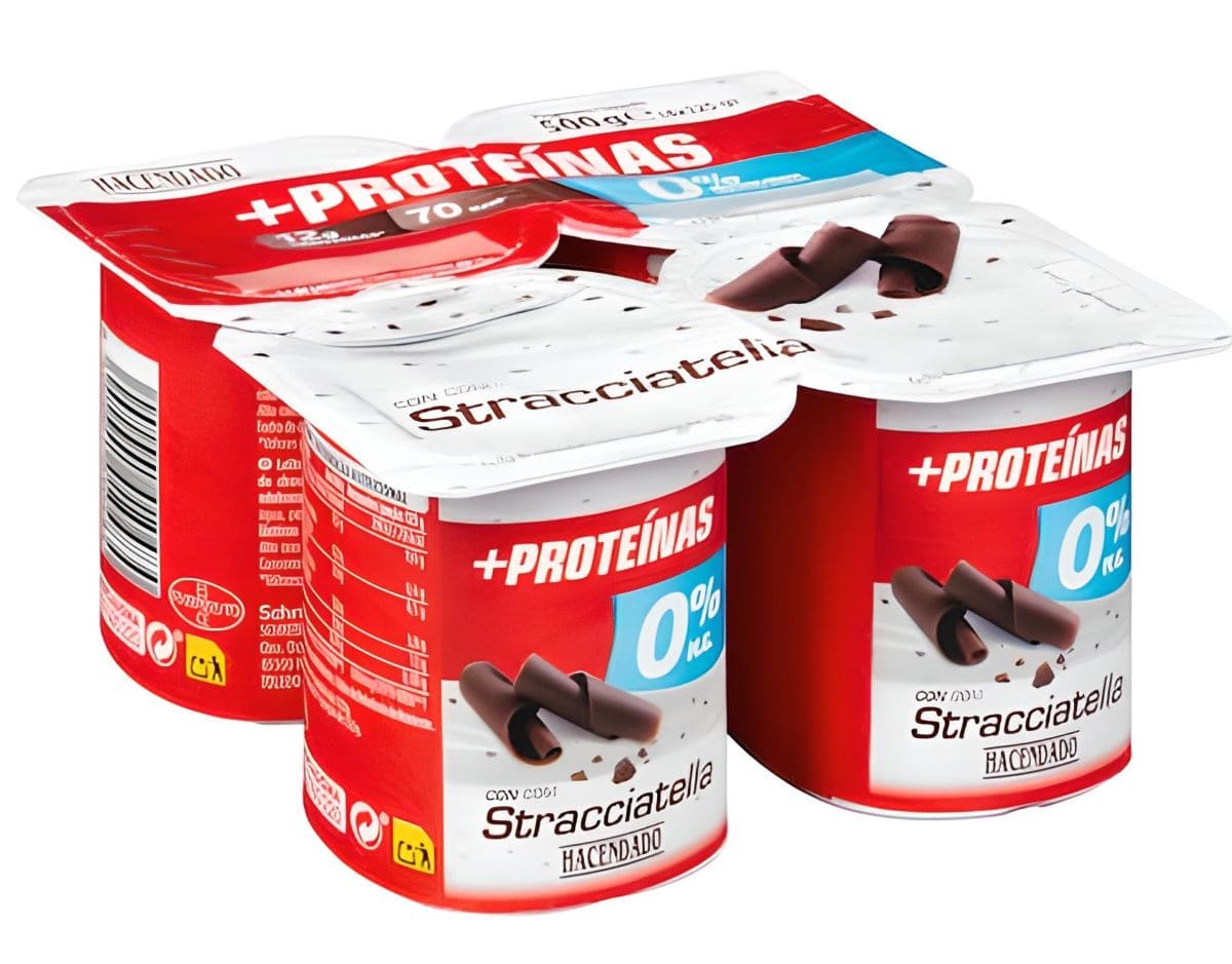 Postre lácteo con Straciatella +Proteínas Hacendado