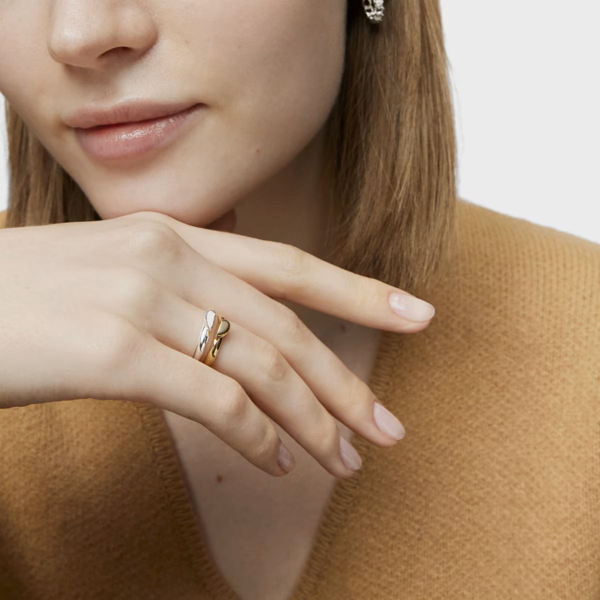 Anillos pequeños corazón bicolor 'My Other Half' de Tous