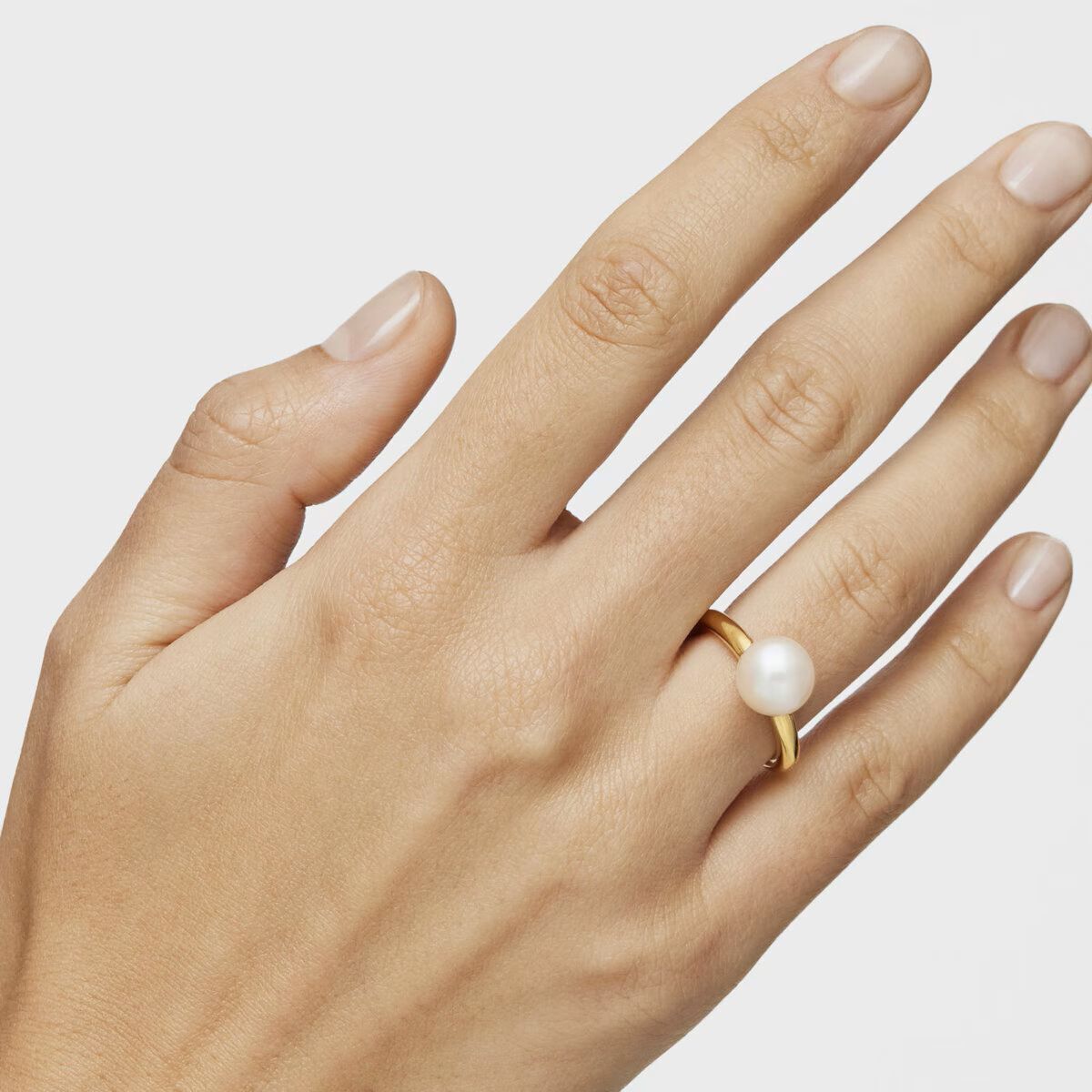 Anillo con baño de oro 18 kt sobre plata y perla Gloss de Tous